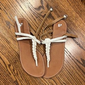 BP white sandals